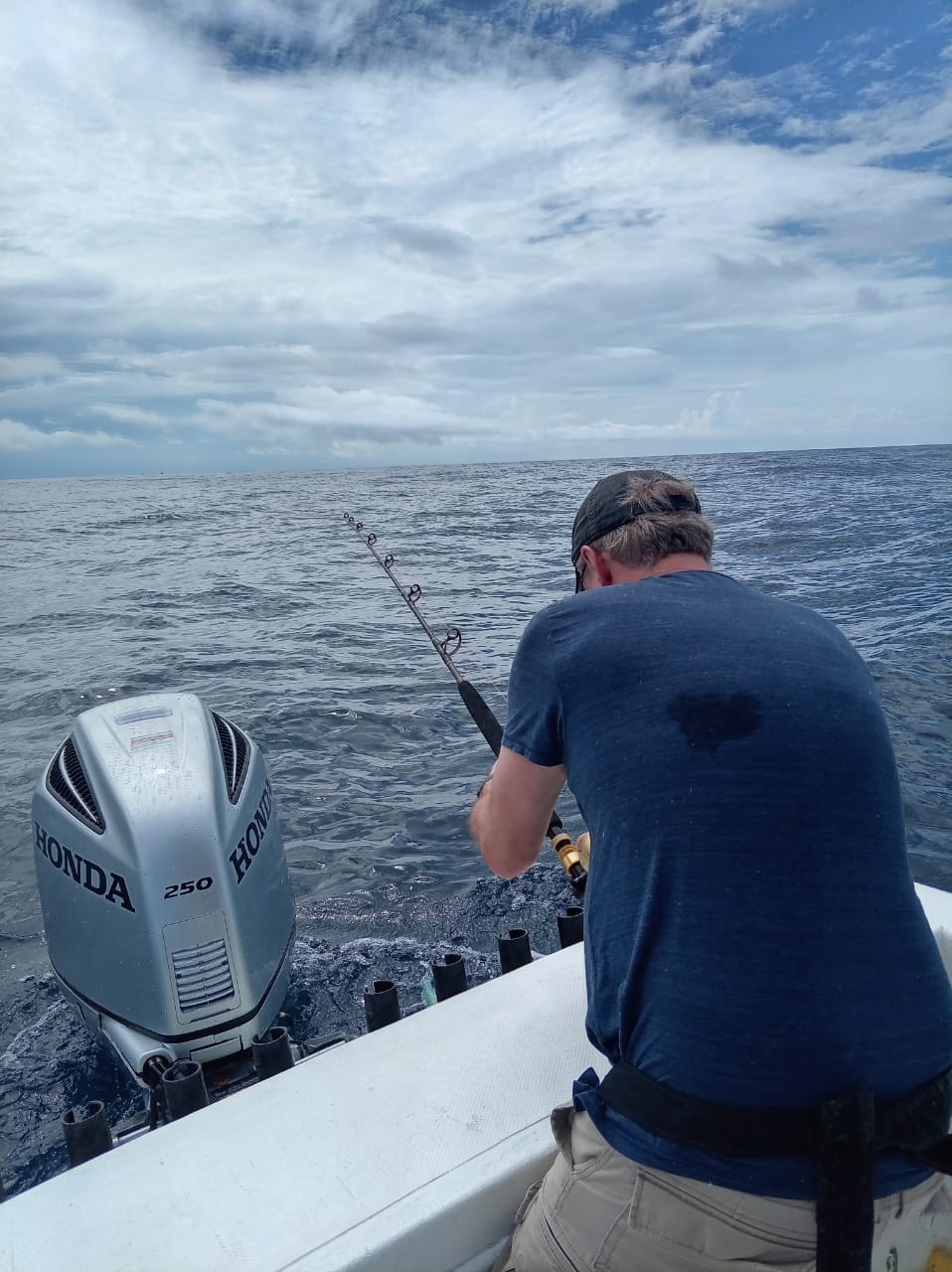 Angler fighting a fish